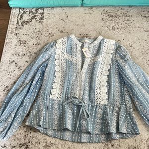 Maje cotton embroidered top. Size 2 (medium) NWT